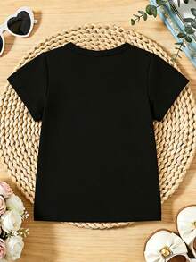 Camiseta de manga corta con cuello redondo informal y suave de verano para niño,Estampado de cruce de cebra, Adecuado para uso diario y salidas casuales.White - Negro - Ver 3