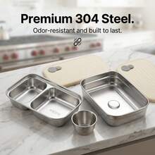 Multifunctional Portable 304 Stainless Steel Lunch Box, Fruit Salad Food Storage Container, Leak Proof Bento Box, Stackable Bento Lunch Box,Dishwasher Allowable, Suitable For Student And Adult Use In School, Office, Picnic,Travel, Back To School - Multicolor - View 5