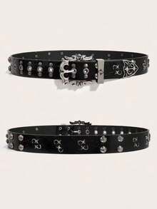 1pc Solid Color Street Party PU Leather Belt, Fashionable & Versatile For Men, Suitable For All Seasons - Multicolor - View 7