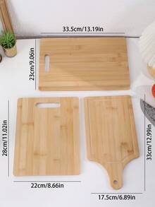1 cái thớt tre, thớt dày kiểu Trung Quốc dùng để thái rau củ, trái cây, khối thái bằng tre. - Màu be - Xem 6