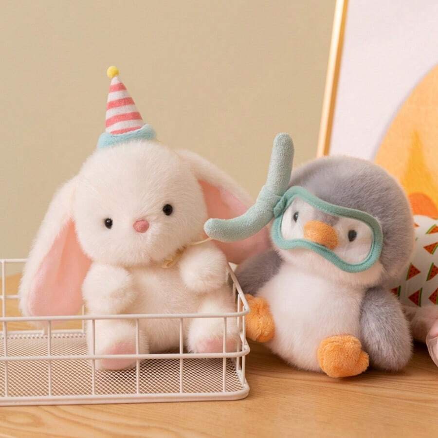 Cute Scented Animal Plush Doll Set, Soft Scented Stuffed Animal Dolls, Multiple Styles Including Elephant Rabbit Penguin Panda Duck Dog, Suitable For Home Decor - 彩色 - 查看 1