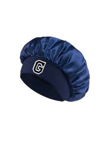 1 chiếc mũ ngủ satin in chữ A-Z với vành rộng co giãn, mũ chăm sóc tóc lụa cho nữ, phù hợp để ngủ ban đêm, điều trị tại salon tóc và chăm sóc tóc hàng ngày, mùa hè, bãi biển, mũ, kỳ nghỉ, du lịch - Màu xanh hải quân - Xem 12