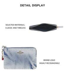 Coach Brand Logo Women's Zipper Clutch Bag CEF82IMNIM - Light Indigo Blue CEF82IMNIM - View 10