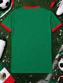 2026 Camiseta de fútbol con el escudo y bandera de México, perfecta para expresar orgullo nacional y apoyar a la selección en la Copa Mundial - Negro - Ver 4