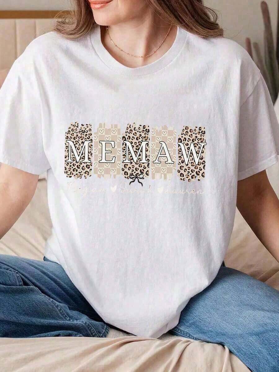 Playera minimalista moderna 2026 Diseño de estampado de leopardo de Año Nuevo, diseño gráfico de talla grande, cuello redondo, manga corta, camiseta, regalos para festivales, disfraces de fiesta, casual, cómoda, transpirable, camiseta de algodón puro. - Blanco - Ver 1