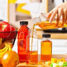 Bộ 5/10/15 chai nhựa nhỏ đựng chất lỏng - Chai đựng gừng có nắp đậy, chai nước ép tốt cho sức khỏe - Dùng được trong tủ đông, chống rò rỉ, dung tích 4oz, 5oz, 8oz, 12oz, 16oz. Chai nhựa đựng nước ép rỗng, chai nước tái sử dụng, hộp đựng đồ uống trong suốt dung tích lớn. Lý tưởng cho Lễ Tạ ơn, Halloween và Giáng sinh. - Mũ lưỡi trai màu trắng - Xem 10