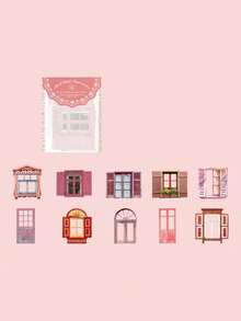 10pcs/Pack Hollow Flower Window Theme Stickers, Retro Creative Aesthetic Stickers, DIY Decorative Collage Craft Materials, Holiday Gifts, Personalized Scrapbooking School Supplies - 4. Pink Impression - View 12