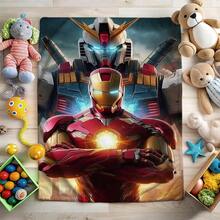 1pc Retro Cartoon Style Throw Blanket,Spider-Man Print Blanket,Cartoon Character Printed Blanket,All-Season Universal Nap Blanket,Character Home Decor Blanket,Modern Fashion Gift Suitable For Home Bedroom Bed Sofa Office Lunch Break Cover Picnic Blanket - 彩色 - 查看 2