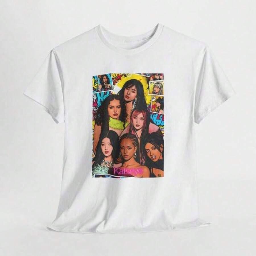 Katseye The Beautiful Chaos Tour Shirt Crewneck Short Sleeve Tops Graphic Tee 2026 Fans Music T-ShirtPlayeras De Mujer Algodon Blusas Frescas Para El Calor Blusas Dama Playeras Mujer Blusa Blanca Playeras Basicas De Mujer Blusas Oversize Para Dama  Y2k Mujer Verano Camisetas De Mujer Algodón Playeras Para Mujer Envio Nacional - Blanco - Ver 1