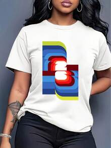 [Officially Licensed World Cup] 2026 World Cup, Short Sleeve T-Shirt With Fun Football Print, Urban Style Print Design, Summer Top, Must-Have For Fans, Available In Couple Styles (Men & Women), Great As A Birthday Gift For A Boyfriend. - 白色 - 查看 6