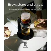 Glass Tea Pot With Infusers Loose Tea And Drip Coffee Pour Over, Semi Automatic Tea Set With Magnetic Teapot, White - White - View 9