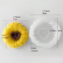 1个心形、雏菊、向日葵硅胶蜡烛模具，DIY精细纹理菊花香氛蜡烛，石膏、水泥浇铸模具，手工皂，粘土工艺品，家居装饰礼品 - 83002855 - 查看 7