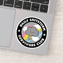 1PC Daily Shitstorm Survivor Sticker | Funny Vinyl Sticker For Water Bottles And Laptops | Sarcastic Office Decor And Tumbler Sticker | Perfect For Those Who Embrace The Chaos | Unique Gift For Coworkers And Friends - Multicolor - View 10
