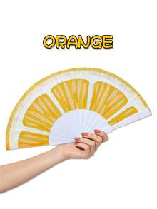 A Foldable Fan. A Handheld Fan In A Fruit Style. With Patterns Of Watermelon And Lemon. It Is A Must-Have For Summer. Suitable For Festivals, Music Events, Parties And Beach Occasions. - Multicolor - View 10