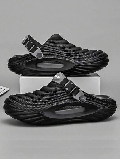 Sandalias de verano transpirables para hombre talla grande, suela antideslizante de neumático grueso y suave, con puntera cerrada para playa/senderismo