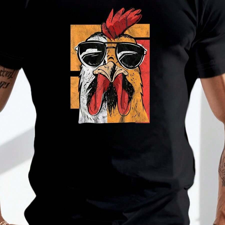 Women's T-Shirt With Funny Phrase In Spanish And Cartoon Character Print - Black - View 1