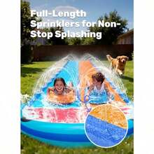 Sloosh - Tobogán acuático Doble Shark, Resistente tobogán de 6, 8 m para césped con aspersor y Dos Tablas inflables para Fiestas, Verano, Patios y Actividades al Aire Libre - como en la imagen - Ver 3