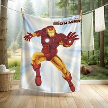 1pcs M Arvel The Invincible I Ron Man Classic Hero Fleece Blanket Versatile Multi-Purpose Soft Cozy Throw Blanket For Sofa Bed Living Room Couch Travel Camping Office Nap Car Decorative Warm Cartoon Plush Blanket Fans Gift - Nhiều màu - Xem 2
