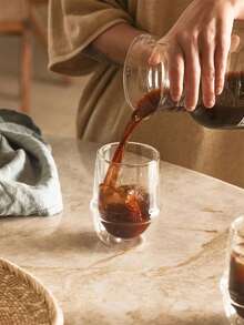 双层玻璃咖啡杯，耐热透明冰拿铁杯，可爱简约ins风礼品，适用于咖啡、拿铁、果汁、牛奶和水果茶 - 彩色 - 查看 3