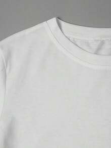 Nueva Colección Primavera/Verano 2026: Ropa Elegante, Lujosa y de Alta Gama!Camiseta Estampada para Mujer - Adornada con Perlas y Cristales, Diseño Elegante y Lujoso para Uso Diario Casual, Top de Manga Corta con Cuello Redondo para Primavera/Verano, Blanco - Blanco - Ver 5