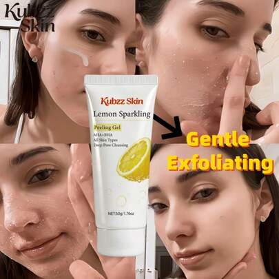 Gel tẩy tế bào chết 50g - Chứa Axit Salicylic, chiết xuất chanh - Làm sáng da, cải thiện độ rạng rỡ của da, sản phẩm làm sạch da hàng ngày - Làm sáng và làm đều màu da rõ rệt