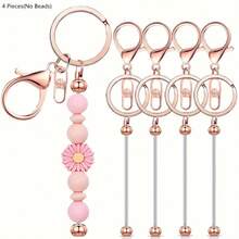 1/4/9/16 Pieces Of Alloy Beaded Keychain Strips, DIY Keychain Accessory Kit Suitable For Pendant Beads, Jewelry Making, And Gift Making - 8-shaped Keychain (without Beads) - View 15