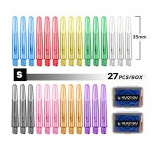 HUANQU 54pcs Transparent Plastic Dart Shaft Accessories Set, 9 Colors, 3 Sizes (Excluding Threaded Part): 35mm, 42mm, 48mm. Professional Replacement Dart Shafts, Compatible With Steel Tip And Soft Tip Darts, Suitable For Indoor/Outdoor Use, Game Room Practice And Various Competitions, For Adult Men And Women Players. - Multicolor - View 5