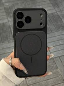 Funda de teléfono con carga inalámbrica, lente de doble color y carga magnética compatible con iPhone 17ProMax, 17Pro, 17, 16ProMax, 16Pro, 16, 15, 14, 13 Pro Max, cubierta protectora trasera con carga inalámbrica y lente - Negro - Ver 2