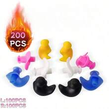 (200 pièces) 100 paires (2 pièces) 1 paire de bouchons d'oreilles de natation en silicone, conception imperméable réutilisable, gauche et droite, ajustement confortable au conduit auditif, empêche l'eau de pénétrer dans les oreilles, convient aux débutants apprenant la natation, freestyle pour hommes, brasse pour adultes, papillon pour femmes, natation d'hiver pour personnes âgées, applicable aux piscines et aux océans, utilisation à la plage, matériau en silicone léger et portable, compact et durable, taille appropriée et réduction du bruit. Fête des mères/Vacances/Amant/Ami/Usage personnel, été, jeux de plein air, essentiel de vacances - Multicolore - Voir 26