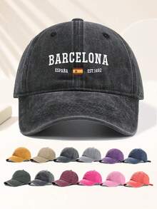 This Unisex Hippie Baseball Cap Features A Vintage Washed Design With Barcelona Spain Graphic And Adjustable Size, Perfect For Outdoor Sun Protection. It's Ideal For Travel, Vacation, Sports, Beach Outings, Fishing And Campus Occasions. Designed In Y2K Style, It Can Be Worn As A Dad Hat, Mom Hat Or Couple Hat, Making It An Ideal Holiday Gift For Mother's Day And Father's Day. - Multicolor - View 6