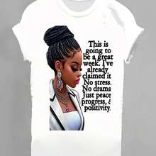 Women's Fashionable Creative T-Shirt With Letter Print And Fun Designs - Elegant Black T-Shirt For Women - Comfortable And Relaxed, Round Neck, Suitable For All Seasons, Elegant Casual Top, Local Delivery, Summer Top, Essential For Elegant Summer Parties - 白色 - 查看 5