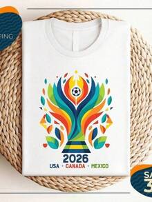 Camiseta de la Copa Mundial 2026|   Camiseta de las Finales de la Copa Mundial de Fútbol 2026|   Camiseta de Torneo USA Canadá México|   Camiseta a juego para fanáticos del fútbol|   Copa del Mundo - Negro - Ver 6