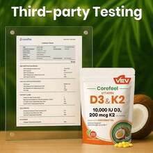 Vitamin D3 & K2 Softgels – 2-In-1 Supplement With Coconut Oil, 300 Softgels, Daily Capsules - 660G - 查看 9
