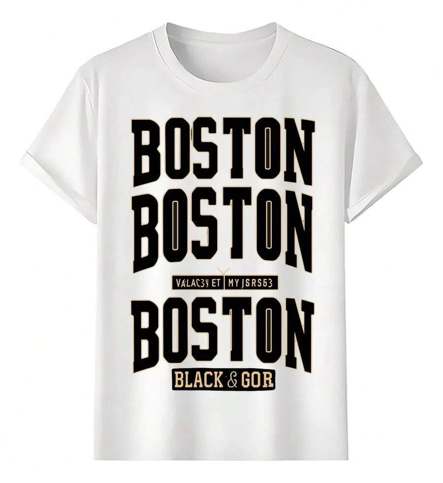 Boston T-Shirts Graphic Design Vintage Style - White - View 1