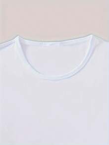 Camiseta de Verano Casual Holgada con Estampado de Cinta de Letras Rosa Warrior - Blanco - Ver 5