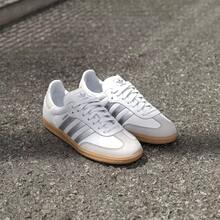 Adidas 三葉草Samba OG新款復古德訓T頭鞋女子低筒板鞋 - 白色/銀灰色 - 查看 2