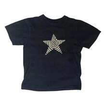 Camiseta retro con estrella de la suerte, camiseta retro para mujer, camiseta Y2K, camiseta retro casual de manga corta, camiseta gráfica de estilo occidental, ropa del siglo XIX, camiseta de algodón casual diaria estilo streetwear Y2K para mujer. - Negro - Ver 2