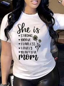 Playeras de mujer de algodón 1ps1psGraphic Tees [Camiseta del Día de la Madre] Camiseta con estampado de letras para el Día de la Madre - Camiseta casual de manga corta con cuello redondo para mujer para ropa de verano y primavera 100% algodón suave >ropa - Blanco - Ver 6