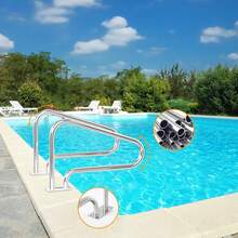 Pool Handrail, 2PCS Stainless Steel Swimming Pool Railings For Inground Pools W/Base Pe, Easy Mount Safety Hand Rail(2 Packs-46''x31'' (LxH)) - 1 Pack-50''x30'' (LxH) - View 10