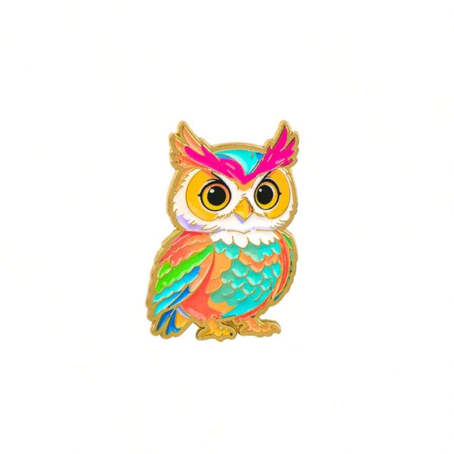 Cartoon Colorful Owl Cute Brooch, Soft Enamel Zinc Alloy Badge Brooch, Clothing Accessory, Backpack Decor Gift For Men & Women