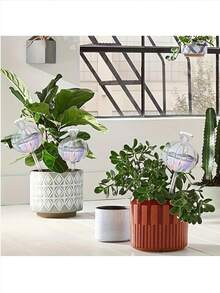 1个17.5盎司自动缓释植物浇水系统，室内外园艺工具，无需电源，适用于多肉植物和鲜花，自浇水装饰 - 多色 - 查看 3