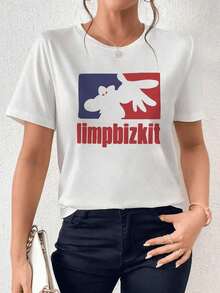 Fashionable Women's T-Shirt, Featuring An Outstretched Hand With A Human Silhouette In Contrasting Blue And Red, Evoking Energy, Freedom, And A Rebellious Attitude. 100% Cotton. - 白色 - 查看 7