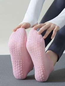 Women Hollow Mesh Yoga Socks, Thin Breathable Solid Anti-Slip Ankle Socks,Ideal For Running Pilates, Indoor Fitness, Daily Home & Outdoor Casual Wear - Multicolor - View 6