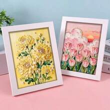 17x22厘米闪亮郁金香珍珠仿珍珠玉兰花钻石画套装 - 黄色花朵珍珠画DIY艺术家居装饰礼品 - 套裝 - 查看 11