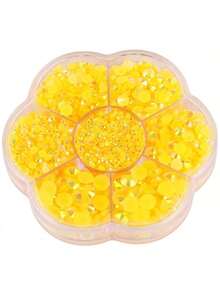 每盒5000顆，2mm、3mm、4mm、5mm、6mm共5種尺寸。花形盒裝平底水晶水鑽，多色水晶寶石，珠寶珠飾，玻璃藝術貼紙。適用於衣服、包包、鞋子、杯子、手機殼、手工藝品和DIY裝飾 - 5000件 - 查看 80