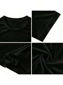 Camiseta Oversized Estilo Gótico Pastel Anime, Ropa Urbana Harajuku, Estilo Japonés |   Diseño exquisito |   Suelto y cómodo |   Fácil de combinar | - Negro - Ver 4