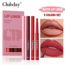 Clubday 6-Color Nude Lip Liner Pencil Set, Matte Finish, Perfect For Everyday Commuting, Lip Contouring - Multicolor - View 4