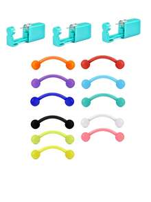7pcs Stainless Steel Piercing Kit, Includes 12G/14G/18G Needles, Suitable For Navel, Lip, Nose, Eyebrow, Ear Piercing, With Nose Stud, Navel Ring, Lip Ring And Nose Septum Ring - Multicolor - View 14