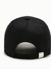 A Simple Casual Printed Letter Adjustable Baseball Cap For Men, Suitable For Daily Wear - Black - View 3