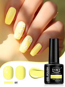 VOKY 1瓶 7ml 淡黃色夏季免甲醛凝膠指甲油 - 黃色 - 查看 3